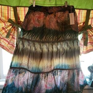 Truly for You 2X multi colored maxi skirt‎ NWT